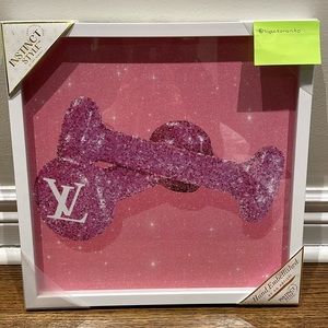 Louis Vuitton fashion artwork sparkly glitter dumbbells pink NWT